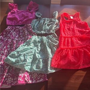 Kids size 7/8 Vacay lot! 2 outfits and beach cover up.